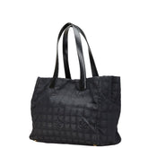 シャネル ニュートラベルライン トートMM トートバッグ ハンドバッグ ブラック ナイロン レザー レディース CHANEL 【中古】